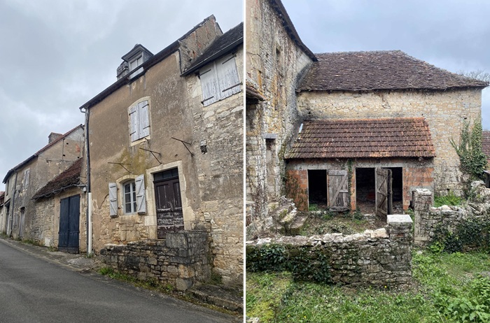 achat vente Maisons anciennes de village a vendre  à restaurer , dépendance Cressensac-Sarrazac , 5 minutes des commerces LOT MIDI PYRENEES